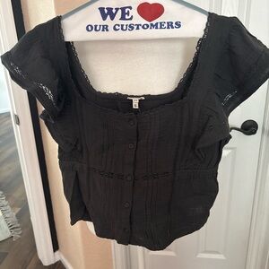 Black Button-Front Women's Top - Aerie Brand